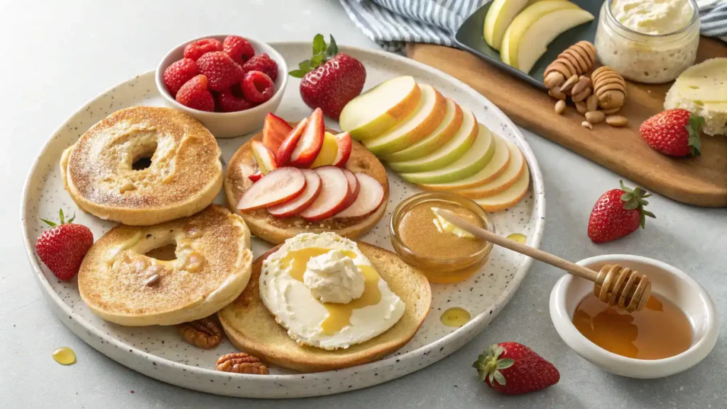 Different serving ideas for Honey Butter Spread on a platter.