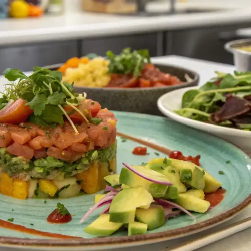 A beautifully served Mounjaro dish with garnishes and sides.
