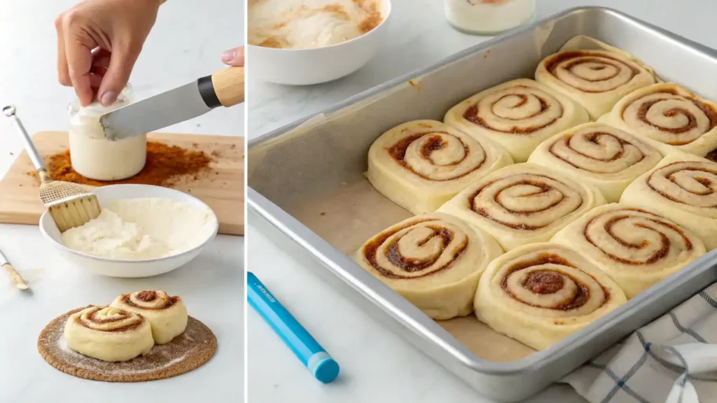 Pro tips for making TikTok cinnamon rolls displayed with visuals.