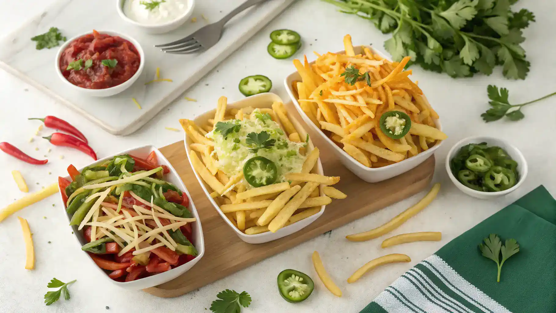 Creative serving suggestions for shoestring fries.