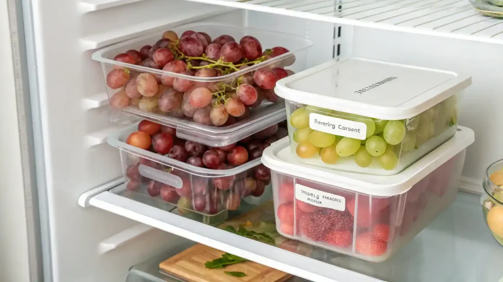 Proper storage methods for candy grapes to keep them fresh.