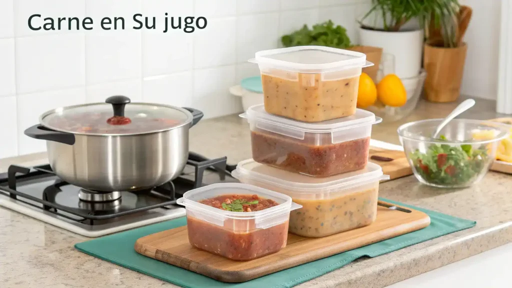 Storage and reheating tips for carne en su jugo.