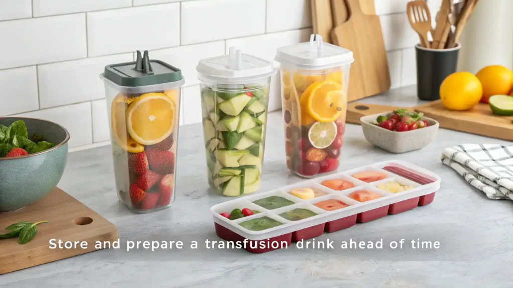Storage tips for leftover transfusion drink.