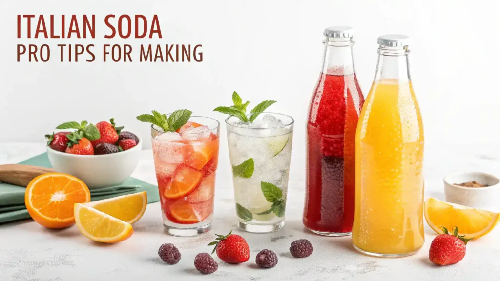 Pro tips for making Italian soda with fresh ingredients and garnishes.