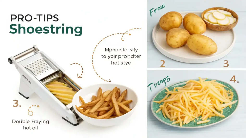 Pro tips for making the best shoestring fries.