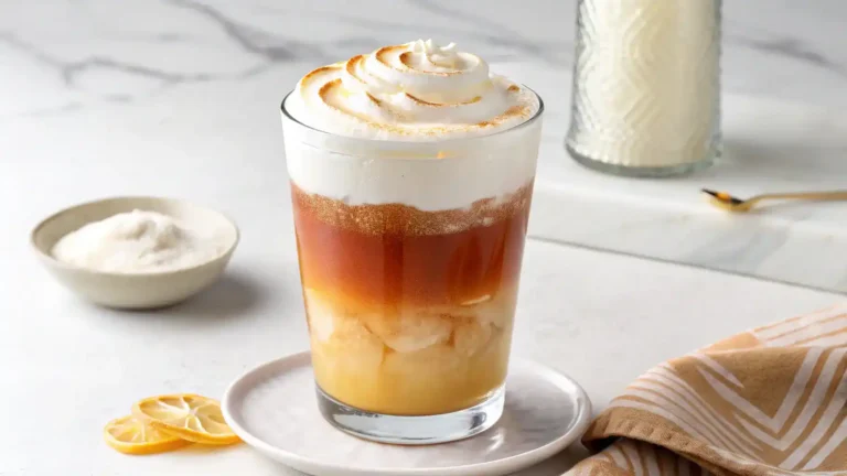 A delicious drink topped with cold foam, showcasing its creamy texture.
