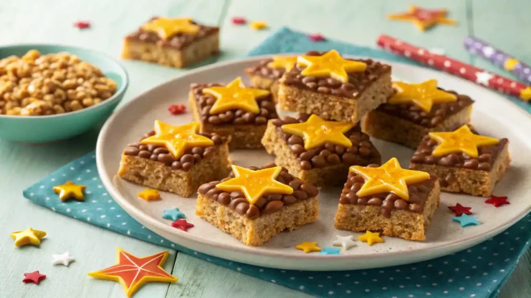 Delicious Star Crunch treats arranged on a plate, showcasing their chocolatey and crunchy texture.