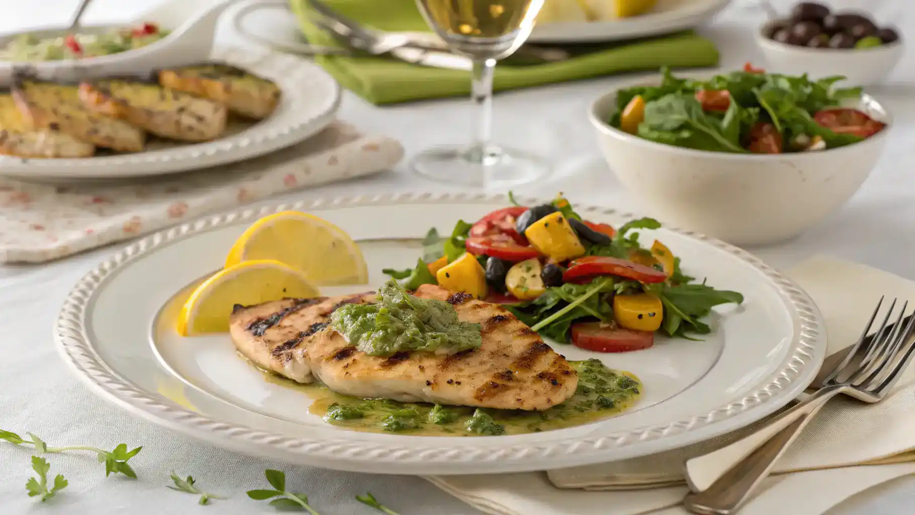 Serving suggestions for chicken paillard.