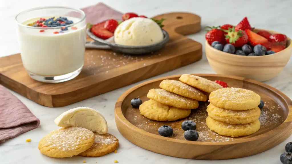 Different ways to serve corn flour cookies.