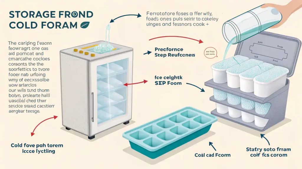 Storage and reheating methods for cold foam.