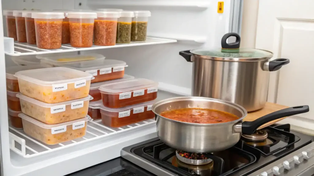 Storage and reheating methods for Boom Boom Sauce.