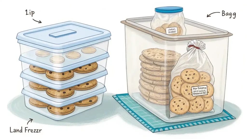 Storage tips for Pillsbury cookies, including airtight containers and freezing methods.