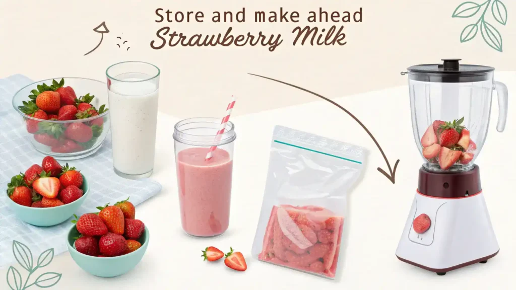 Storage tips for leftover strawberry milk.