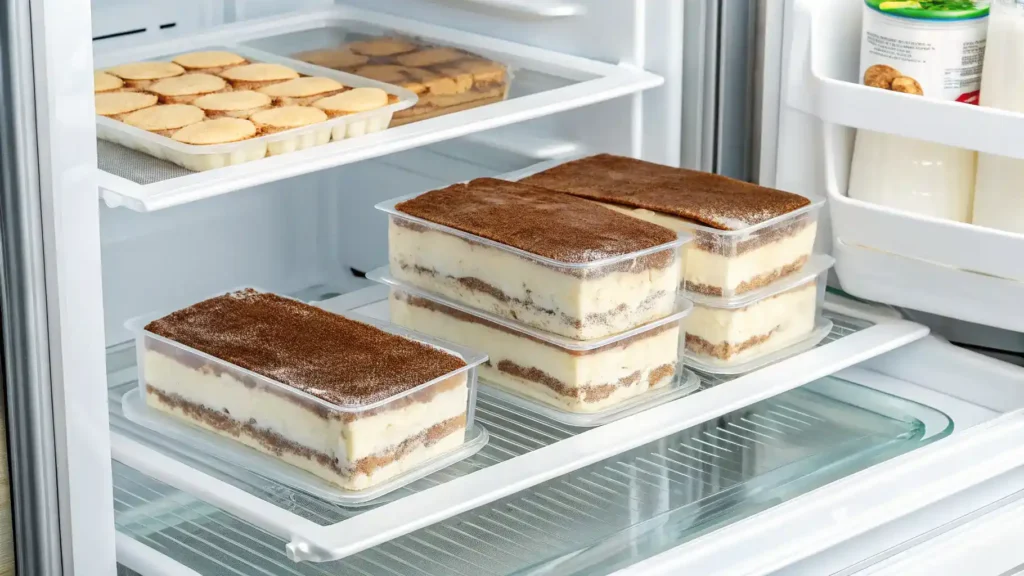 Storage methods for tiramisu cake to keep it fresh.