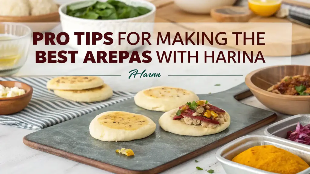 Pro tips for making perfect arepas with harina pan, including dough preparation and filling suggestions.