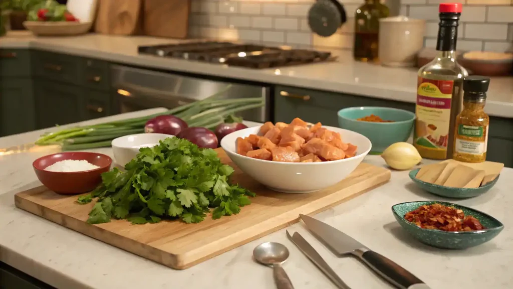 Pro tips for making Chicken Fiesta displayed in a kitchen setting.