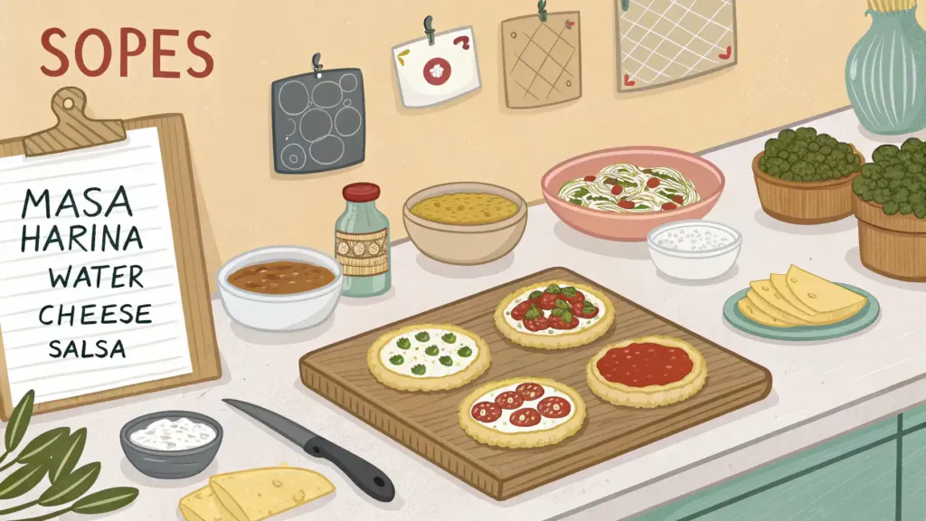 Pro tips for making perfect sopes in a kitchen setting.