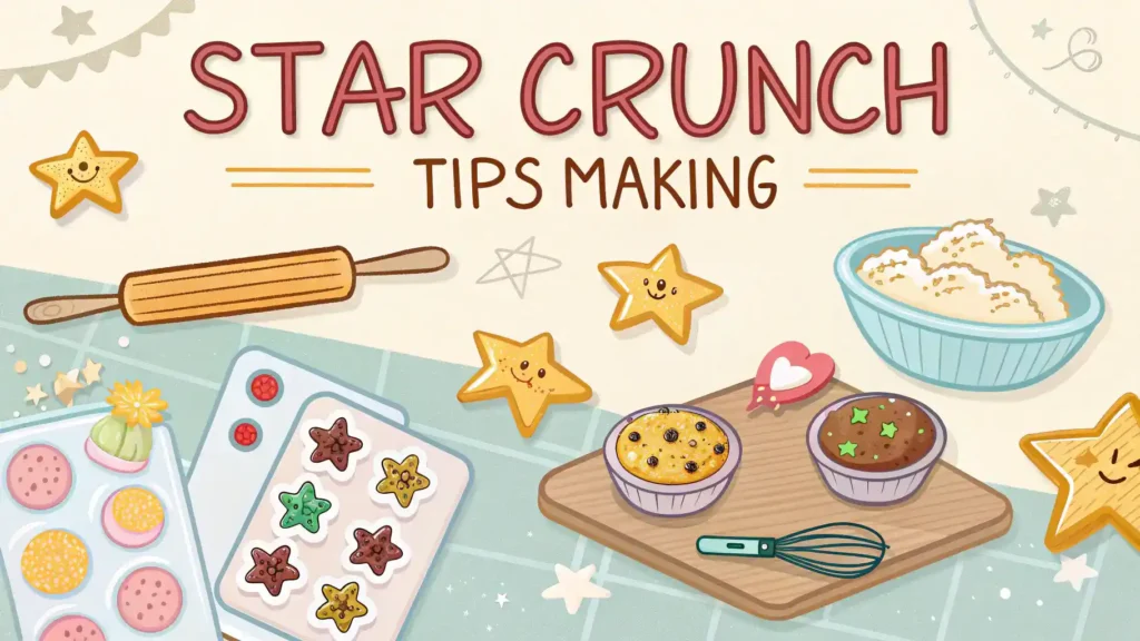 Pro tips for making Star Crunch treats, illustrated with engaging visuals.