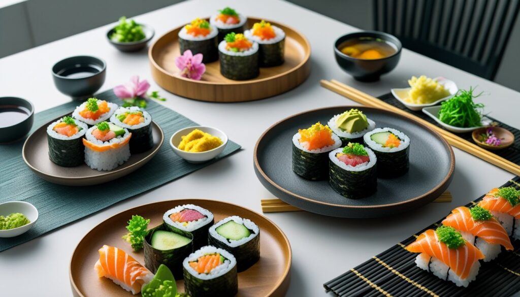 Creative serving ideas for hand roll sushi.