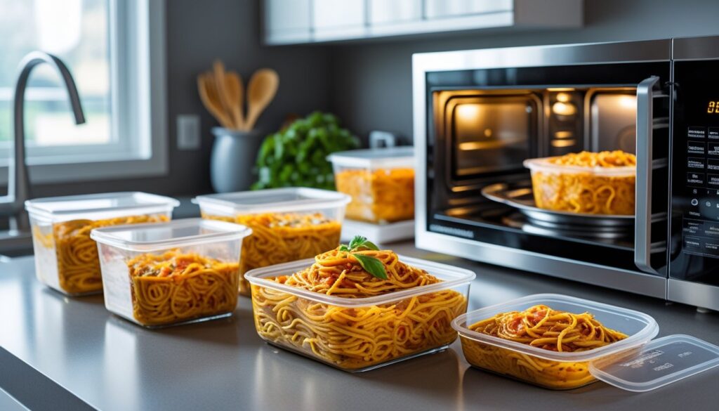 Storage and reheating tips for Million Dollar Spaghetti.