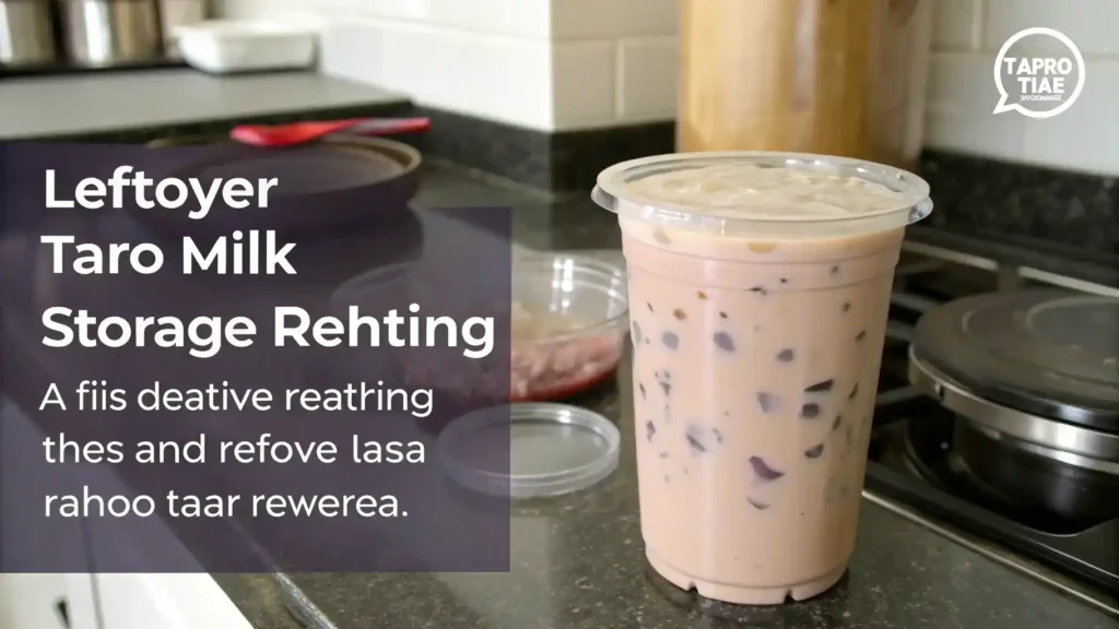 Storage tips for leftover taro milk tea.