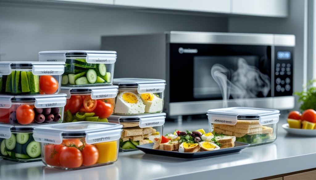 Storage and reheating tips for Turkish breakfast leftovers in airtight containers.