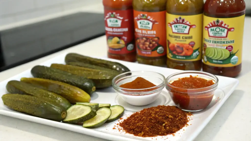 Pro tips for making chamoy pickles displayed visually.