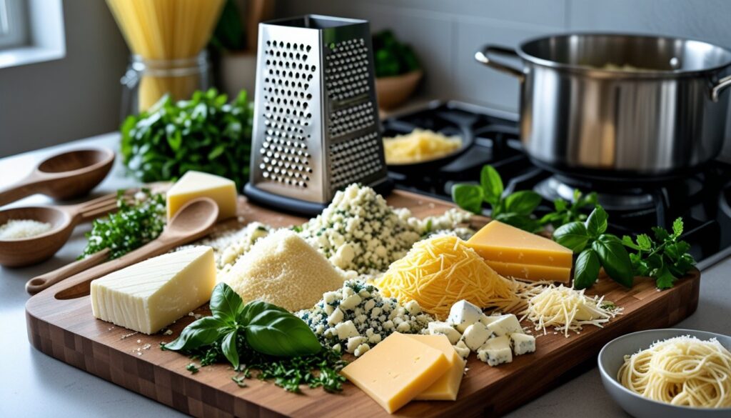 Pro tips for making Million Dollar Spaghetti displayed in a kitchen.