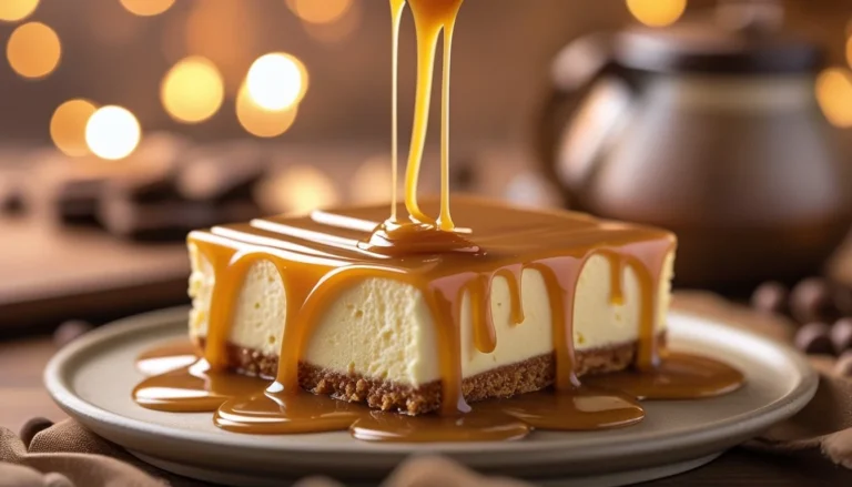 A delicious carmal delight served over a dessert.