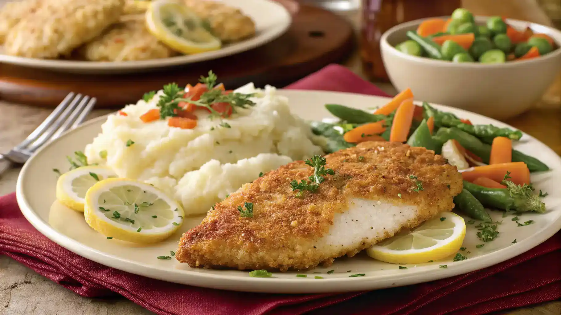 Serving suggestions for parmesan crusted chicken.