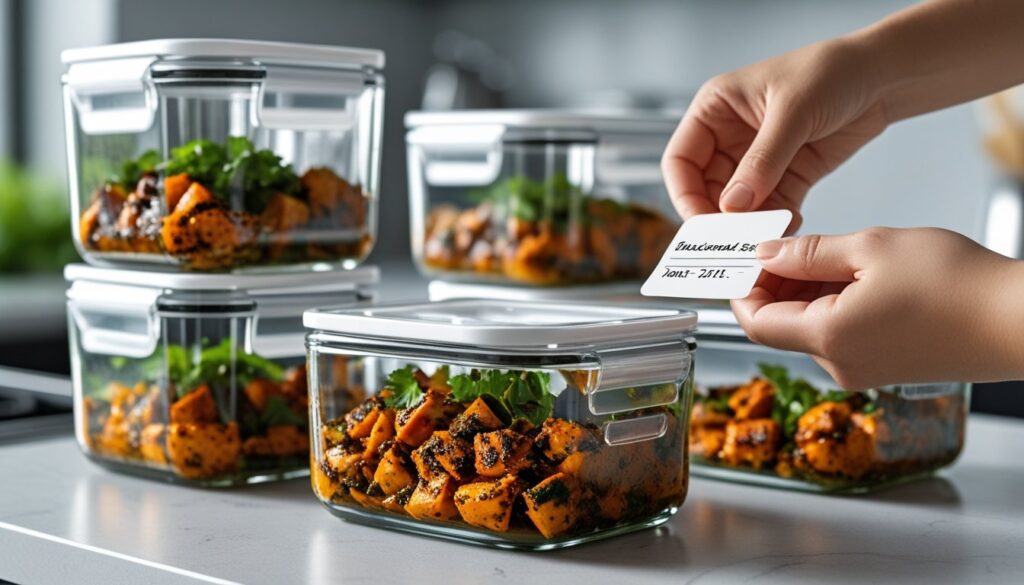 Proper storage methods for leftovers seasoned with blackened seasoning.