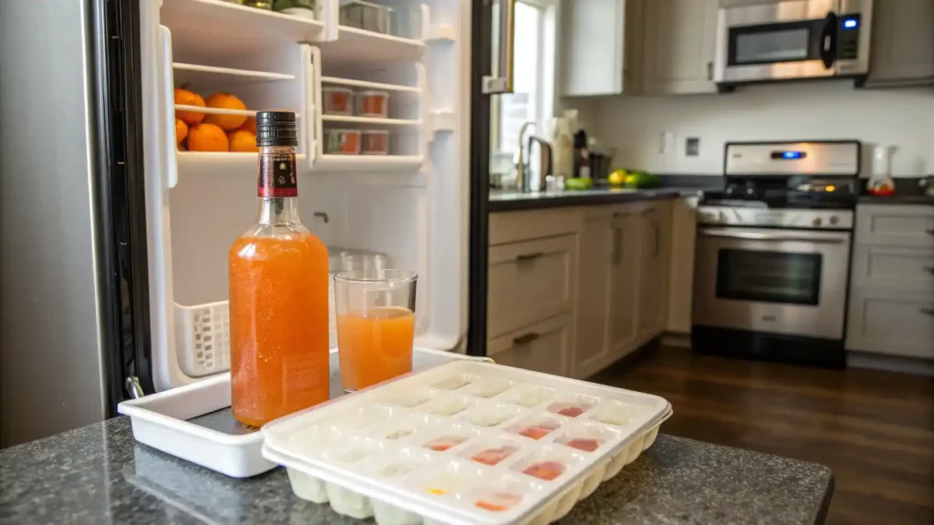 Proper storage methods for homemade orange liqueur.