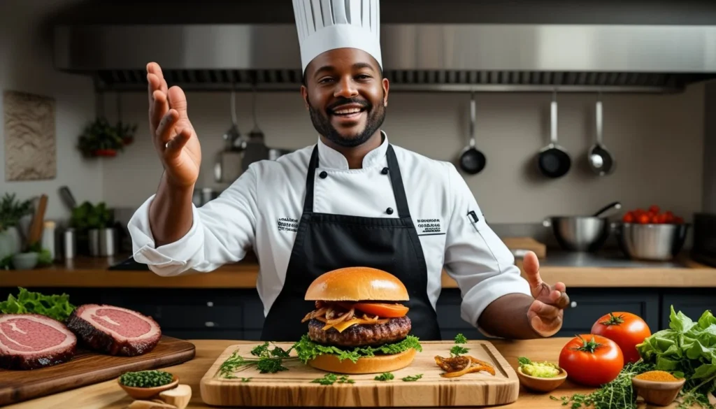 A chef sharing tips for making the best brisket burger.