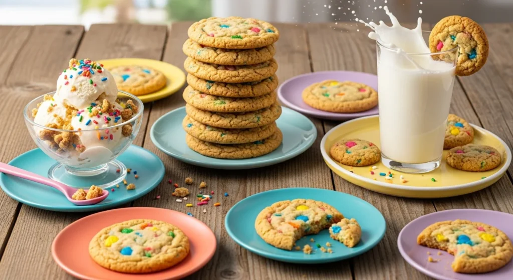 Serving suggestions for confetti cookies.