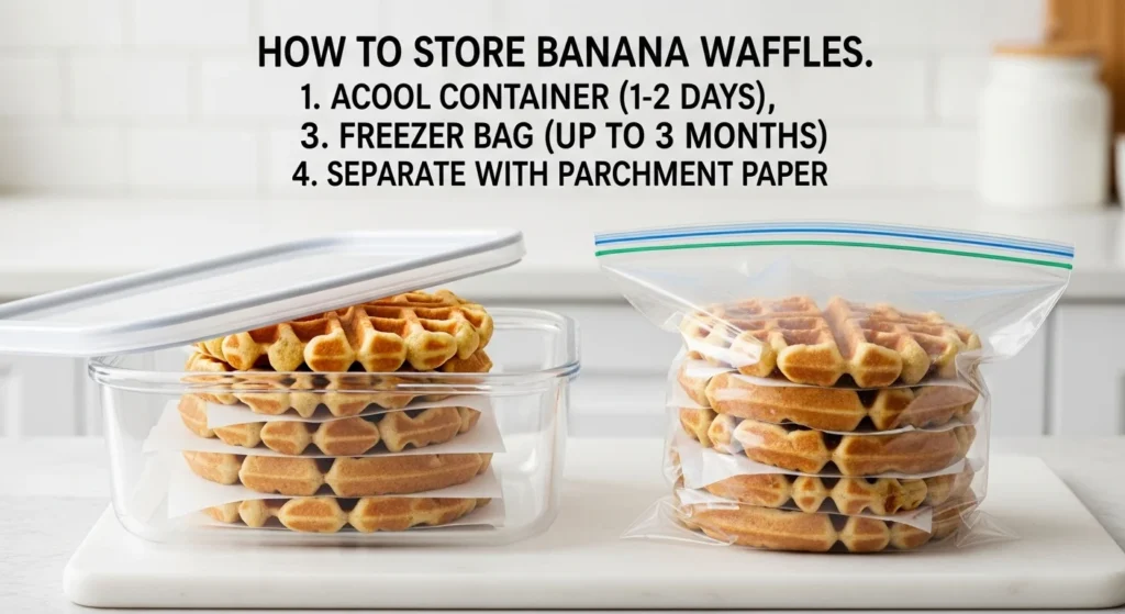 How to store banana waffles for later enjoyment.