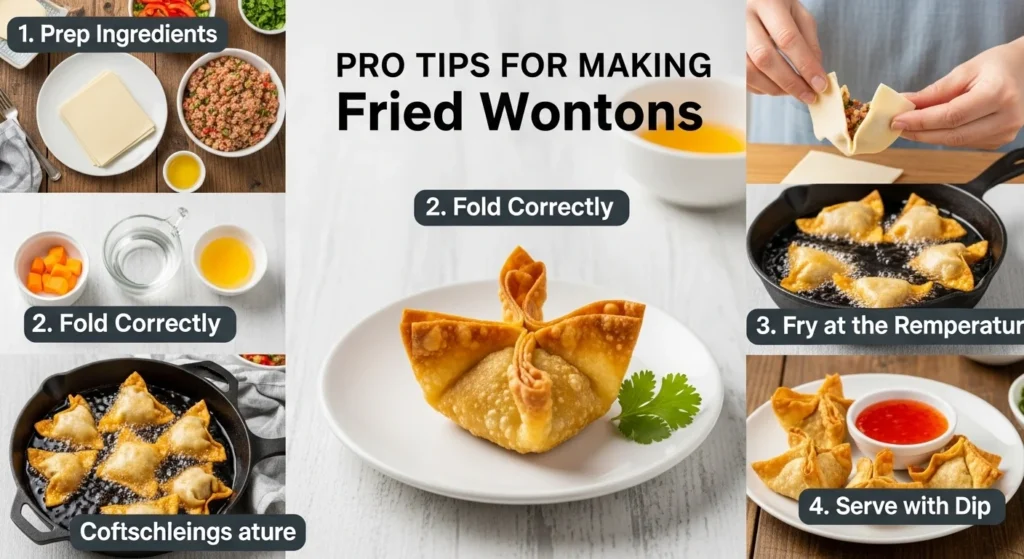 Pro tips for making perfect fried wontons.