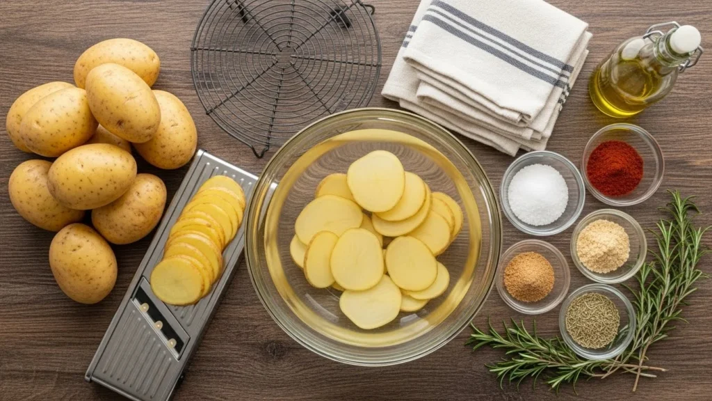 Pro tips for making the best chips, including soaking and seasoning.