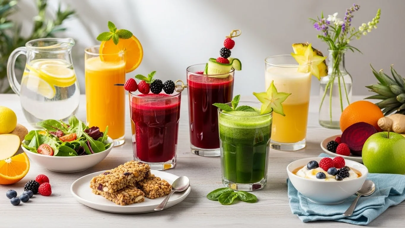 Creative serving suggestions for fresh juice without a blender.