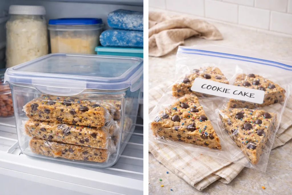 How to store and freeze cookie cake.