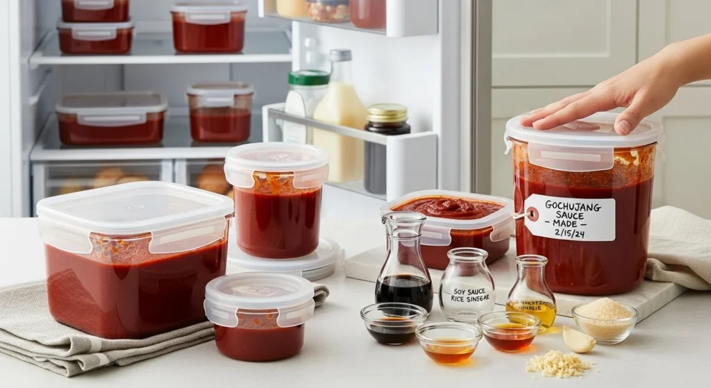 Storage tips for gochujang sauce.