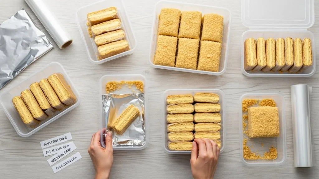 Storage and freezing tips for Napoleon cake.