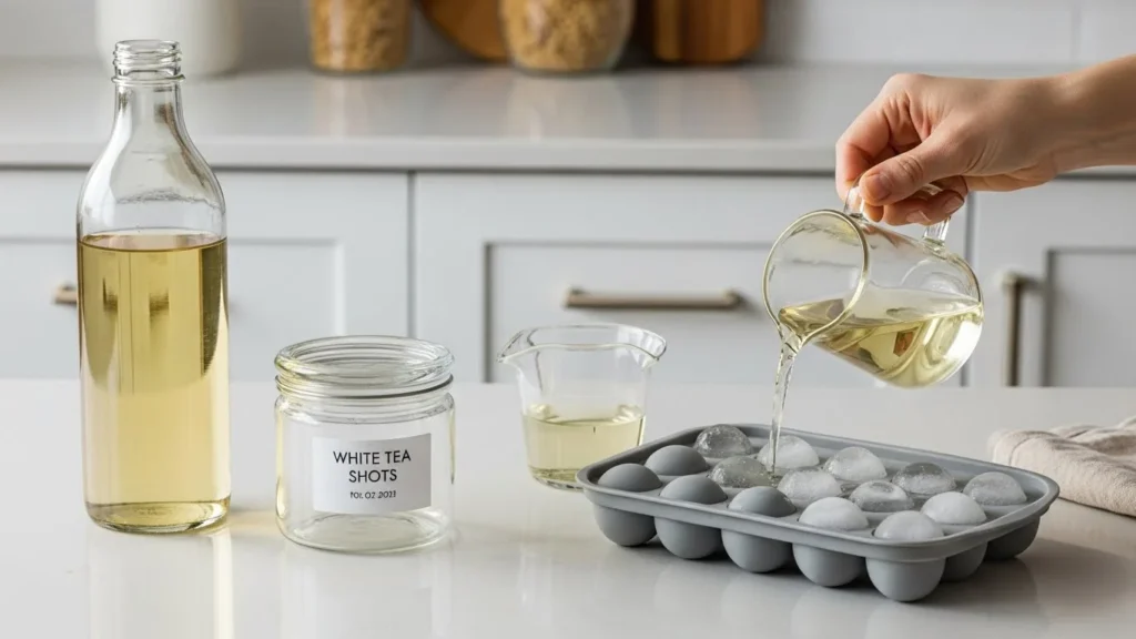 Storing and reheating White Tea Shot leftovers.