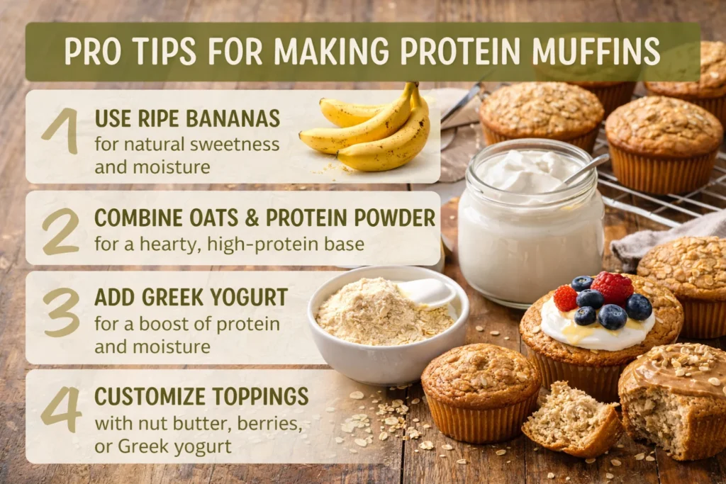 Pro tips for making the best protein muffins.